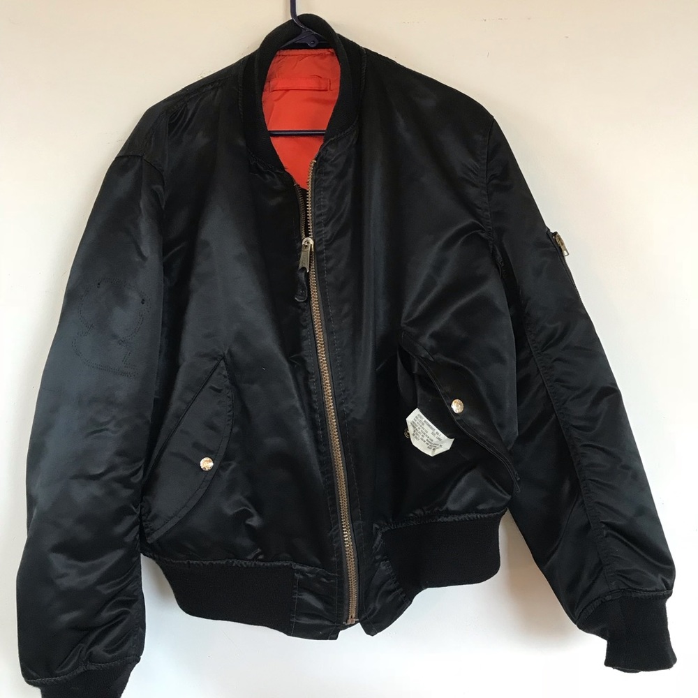Vintage reversible satin Ma-1 bomber jacket